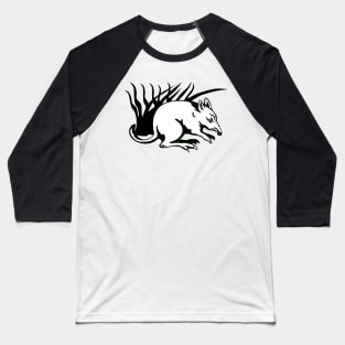 Bandicoot Black and White Retro Baseball T-Shirt